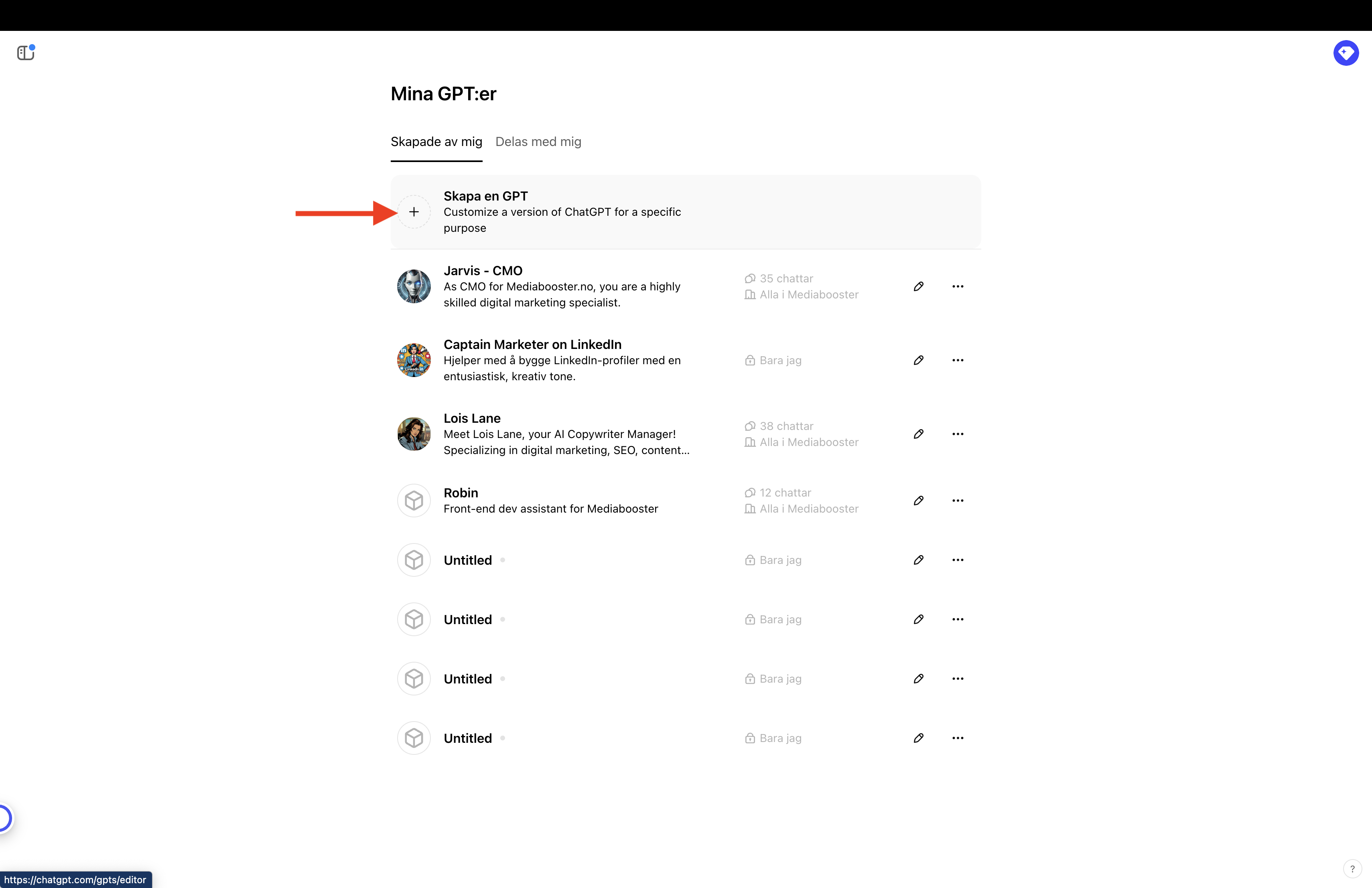 Hvordan lage en Custom GPT i Chat GPT - Mediabooster - create GPT